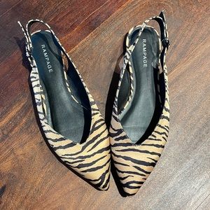Rampage Pointed Toe Tiger Print Flats